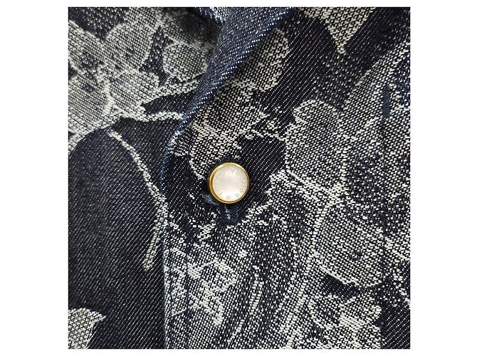 Louis Vuitton Camicia a maniche corte in denim jacquard XL - vista 12