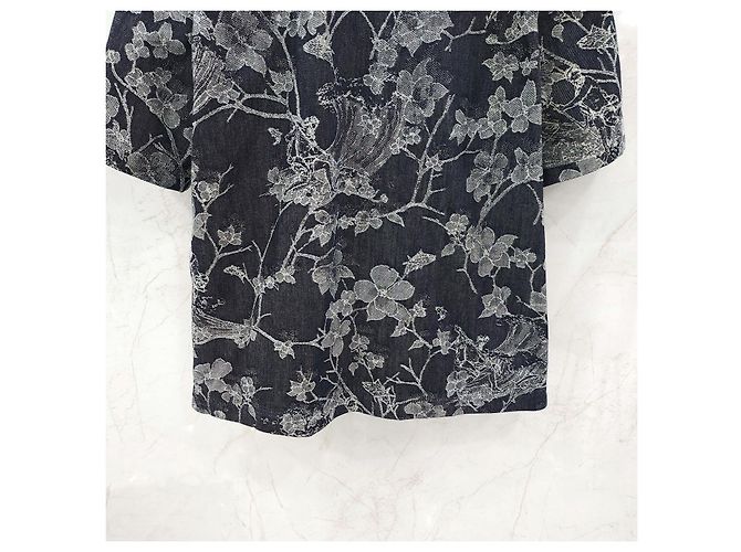 Louis Vuitton Camicia a maniche corte in denim jacquard XL - vista 13