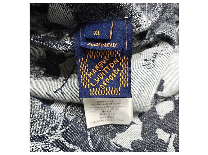 Louis Vuitton Camicia a maniche corte in denim jacquard XL - vista 14