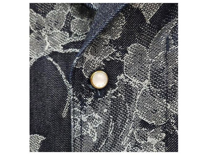 Louis Vuitton Camicia a maniche corte in denim jacquard XL - vista 5