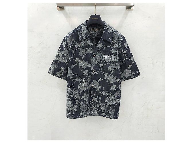 Louis Vuitton Camicia a maniche corte in denim jacquard XL - vista 8