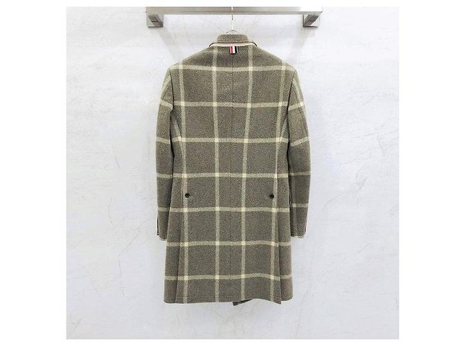 Thom Browne Check Pattern Single Chesterfield Wool Coat - view 2