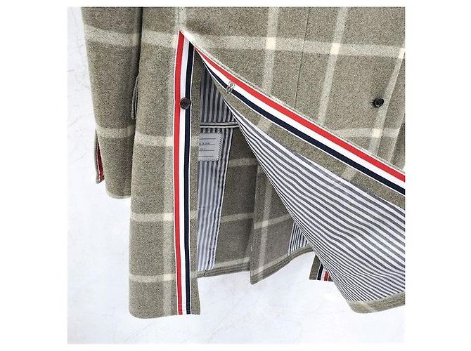 Thom Browne Check Pattern Single Chesterfield Wool Coat - view 3