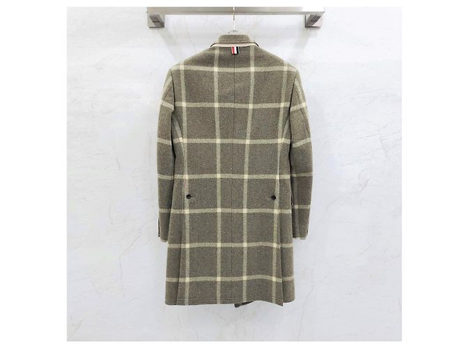Thom Browne Check Pattern Single Chesterfield Wool Coat - view 6