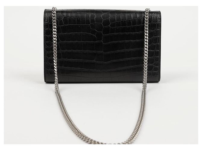 Autre Marque Borsa a tracolla media Kate Tassel Croc Nero Argento - vista 4