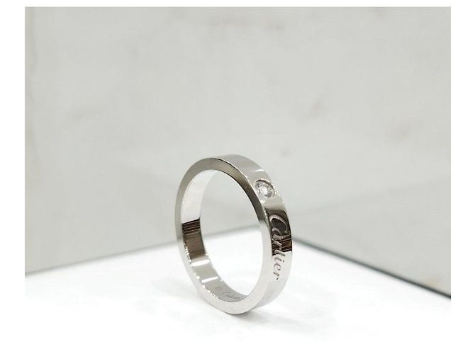 Cartier Platin-Ehering mit Diamanten - Ansicht 10
