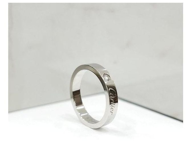 Cartier Platin-Ehering mit Diamanten - Ansicht 4