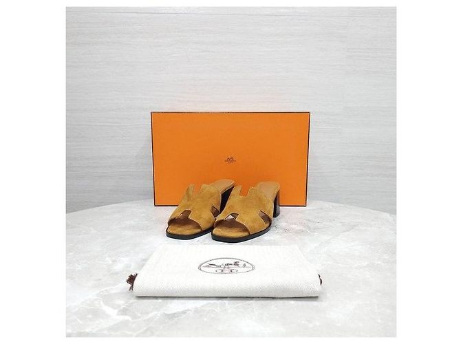 Hermès Sandali ciabatte Hellia in camoscio - vista 8
