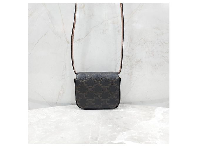 Céline Mini Clutch Triomphe Canvas - vista 13