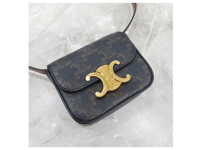 Céline Mini Clutch Triomphe Canvas - vista 14