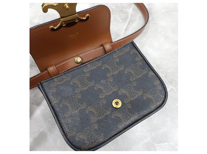 Céline Mini Clutch Triomphe Canvas - vista 15