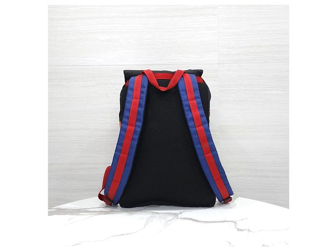 Gucci Zaino Black Techno Canvas Tiger Head - vista 13