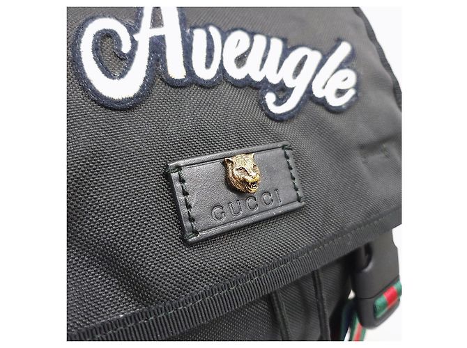 Gucci Zaino Black Techno Canvas Tiger Head - vista 14