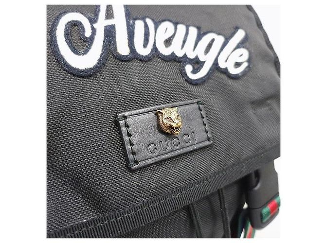 Gucci Zaino Black Techno Canvas Tiger Head - vista 4