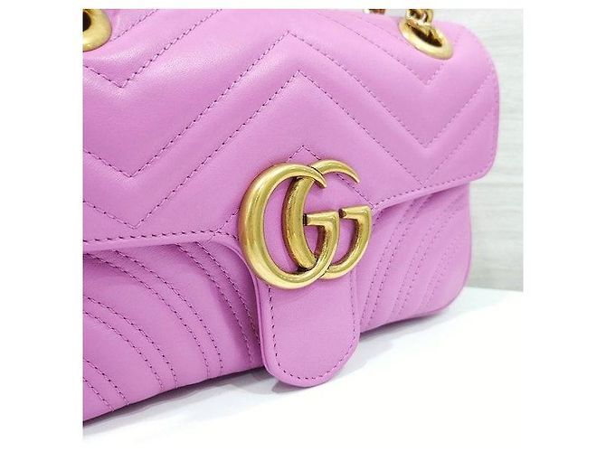 Gucci Borsa a spalla mini con catena Marmont Matelassé Rosa - vista 5