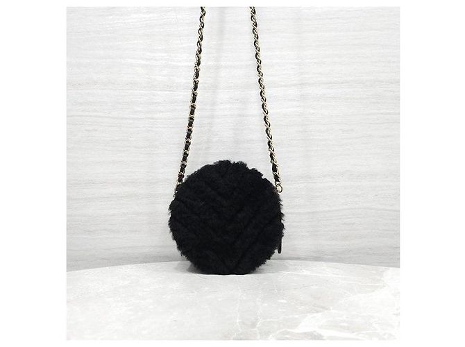 Chanel Borsa a tracolla in ecopelliccia con catena rotonda - vista 3