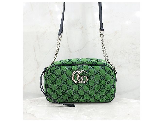 Gucci Borsa a tracolla GG Marmont Matelassé Green Small - vista 11