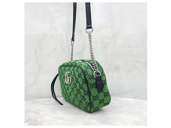 Gucci Borsa a tracolla GG Marmont Matelassé Green Small - vista 12