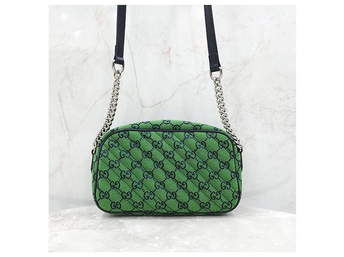 Gucci Borsa a tracolla GG Marmont Matelassé Green Small - vista 13