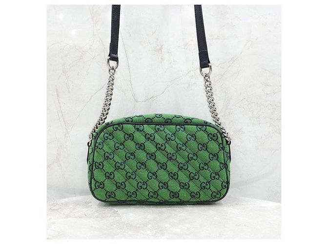 Gucci Borsa a tracolla GG Marmont Matelassé Green Small - vista 3