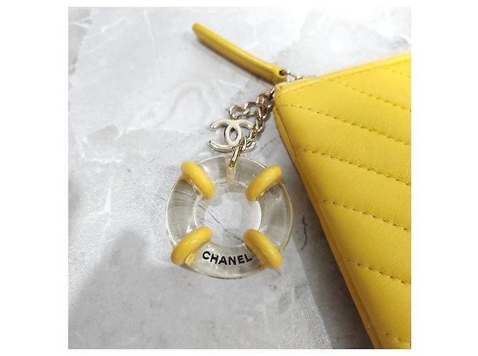 Chanel Borsa a Pochette Chevron Medium Yellow Gold - vista 6