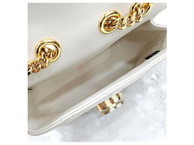 Gucci Borsa a tracolla bianca con catena intrecciata - vista 8