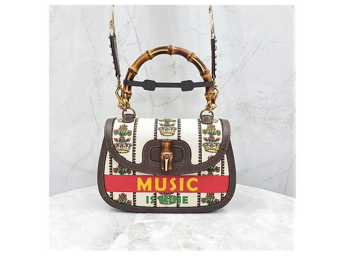 Borsa Gucci 100 Bamboo 1947 in pelle marrone Medium - vista 10