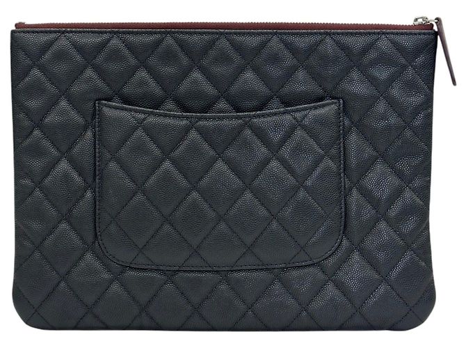 Chanel Classic Clutch Medium Black Caviar Silver Hardware - vista 9