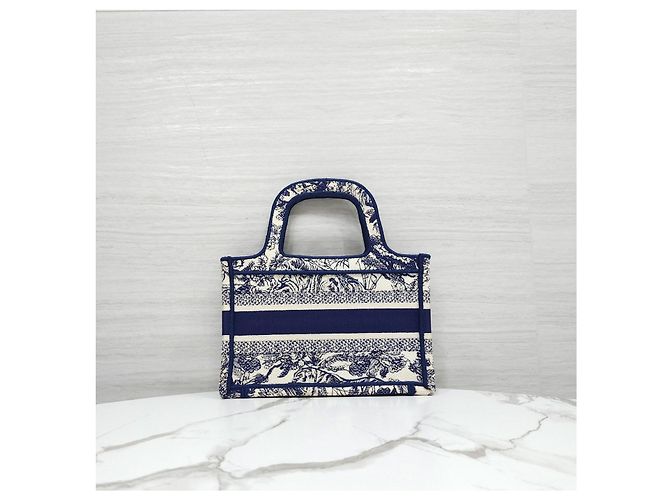 Dior Mini Book Tote Toads Blue - vista 12