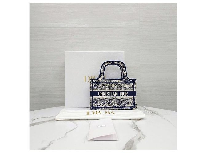 Dior Mini Book Tote Toads Blue - vista 9