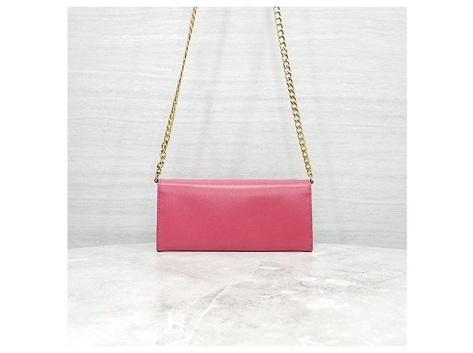 Prada Borsa a Tracolla WOC con Catena in Saffiano Rosa - vista 3