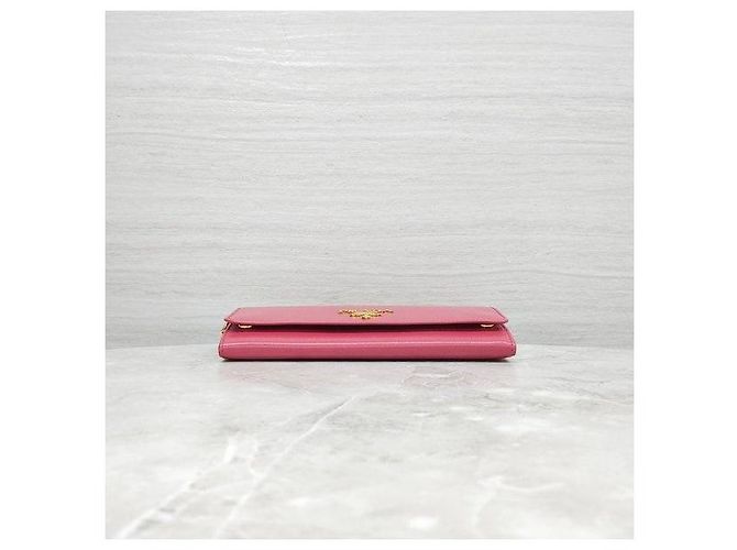 Prada Borsa a Tracolla WOC con Catena in Saffiano Rosa - vista 9