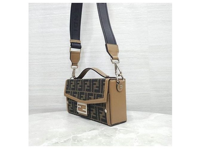 Fendi Borsa Baguette FF Jacquard Soft Trunk - vista 2