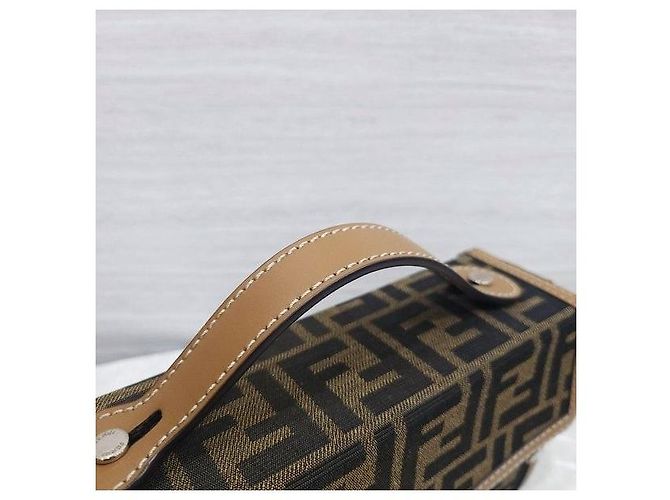 Fendi Borsa Baguette FF Jacquard Soft Trunk - vista 7