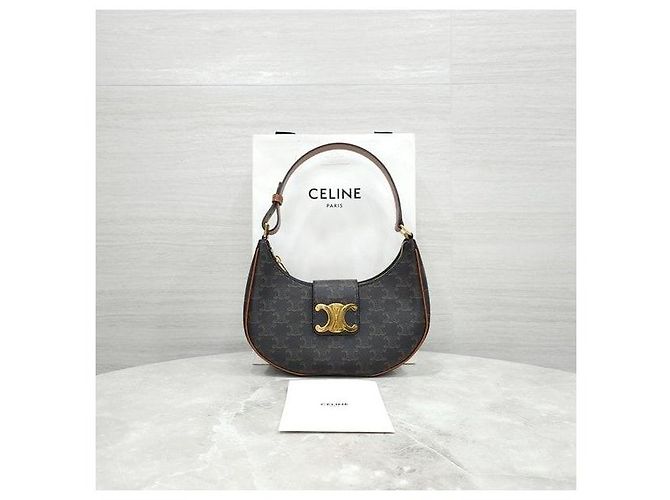 Céline Borsa Triomphe Ava Medium Canvas Taupe - vista 8