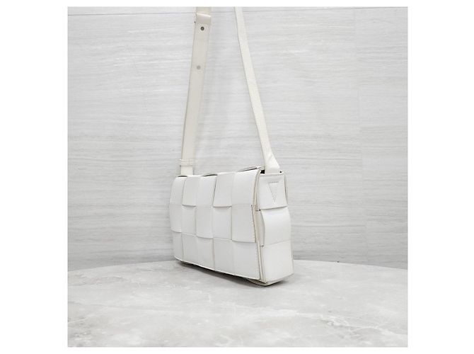 Bottega Veneta Borsa a tracolla Intrecciato Cassette White - vista 11