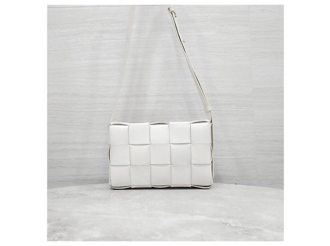 Bottega Veneta Borsa a tracolla Intrecciato Cassette White - vista 12