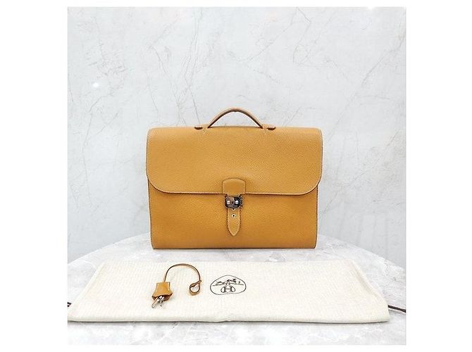 Hermès Sac Depêche Briefcase Sesame Gold - vista 10