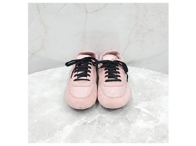 Prada Collapsing Re-Nylon Suede Pink Sneaker - Ansicht 10