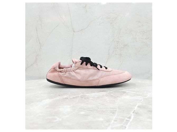 Prada Collapsing Re-Nylon Suede Pink Sneaker - Ansicht 15
