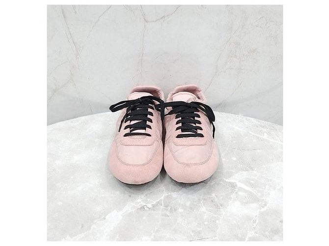 Prada Collapsing Re-Nylon Suede Pink Sneaker - Ansicht 2
