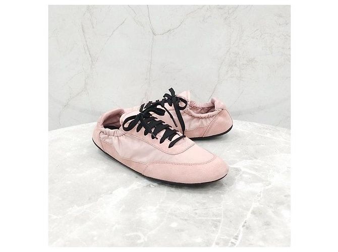 Prada Collapsing Re-Nylon Suede Pink Sneaker - Ansicht 3