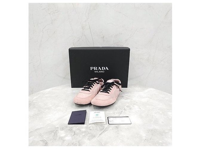 Prada Collapsing Re-Nylon Suede Pink Sneaker - Ansicht 8