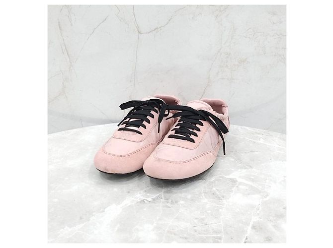 Prada Collapsing Re-Nylon Suede Pink Sneaker - Ansicht 9