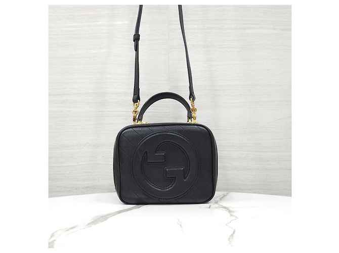 Gucci Borsa a mano e a tracolla Vanity Interlocking Blondie Nera - vista 10