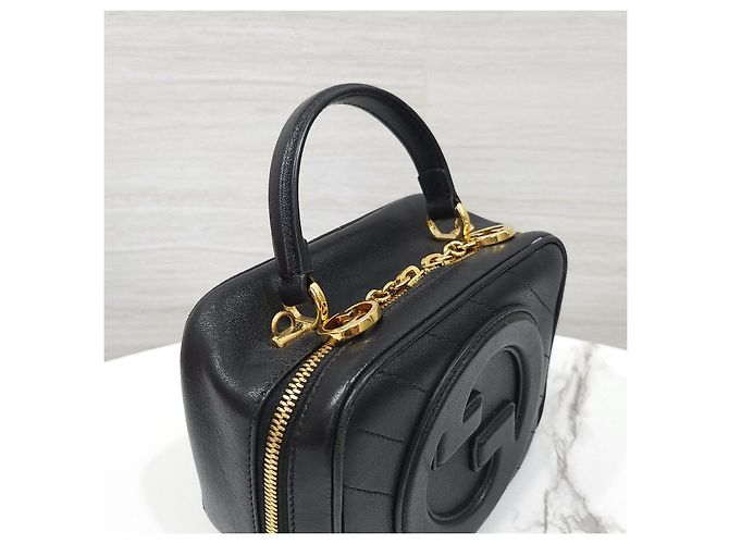 Gucci Borsa a mano e a tracolla Vanity Interlocking Blondie Nera - vista 13