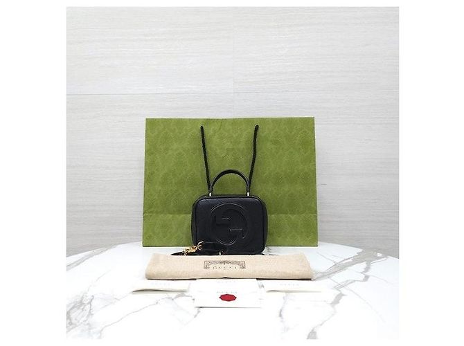 Gucci Borsa a mano e a tracolla Vanity Interlocking Blondie Nera - vista 9