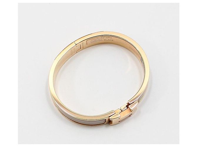 Hermès Bracciale Click Ash PM Rose Gold Maroon Glaze - vista 6