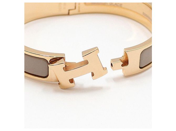 Hermès Bracciale Click Ash PM Rose Gold Maroon Glaze - vista 8