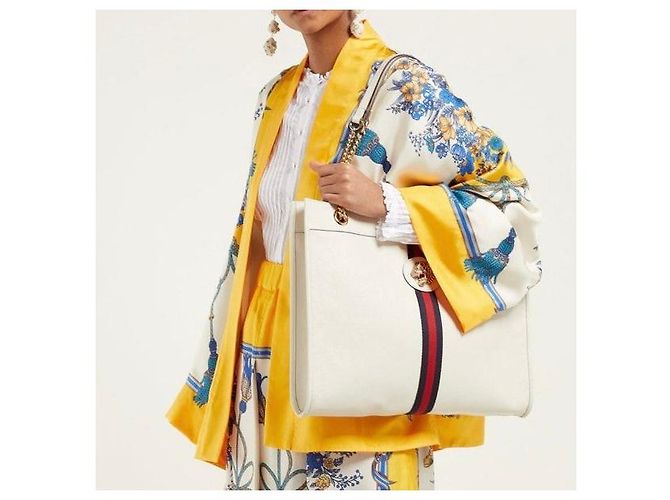 Gucci Borsa Tote in pelle Stripes Tiger Raja - vista 10